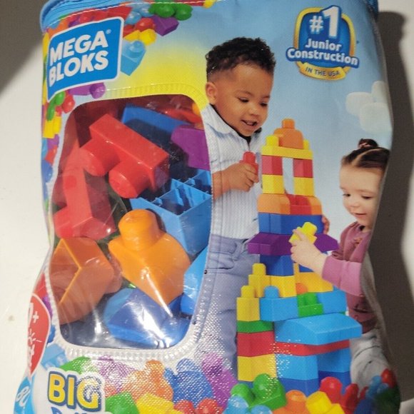 80 Piece Set Mega Bloks First Builders Big Building Block Bag - Picture 1 of 3